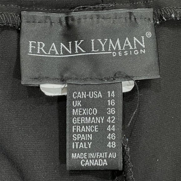 Frank Lyman Pants Womens Size 14 US Black Wide Leg Stretch Pull-On Elastic Waist - Picture 4 of 12